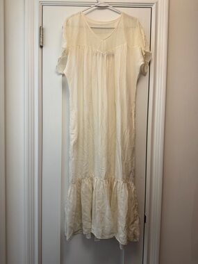 Raquel Allegra Cream Sheer Layered Dress